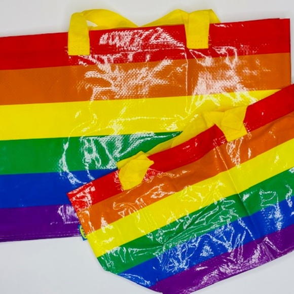 NWT [IKEA] LARGE & SMALL STORSTOMMA Rainbow Tote - Picture 1 of 6